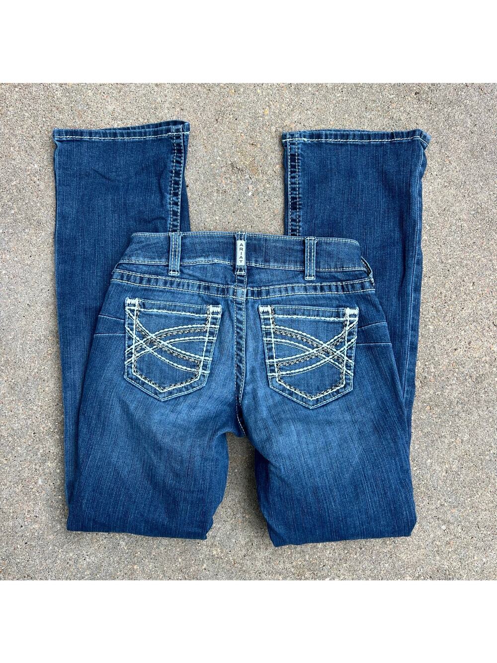 Ariat 27R REAL Entwined Mid Rise Boot Cut Blue Jeans 10017510